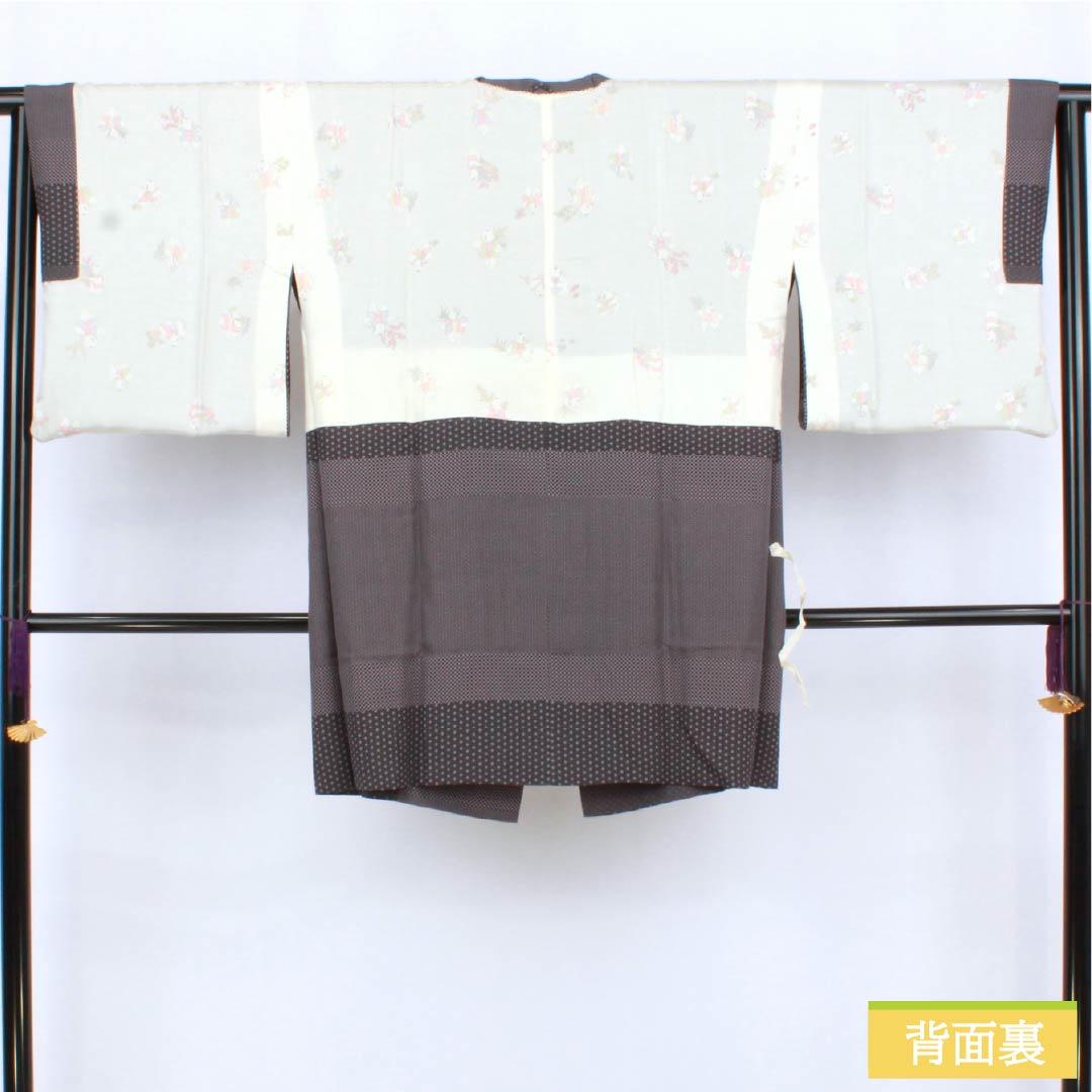 道行コート 正絹 Aランク 身丈89cm 裄丈65cm 鳩羽色(はとばいろ) 江戸小紋 袷 紫系 1117001433920