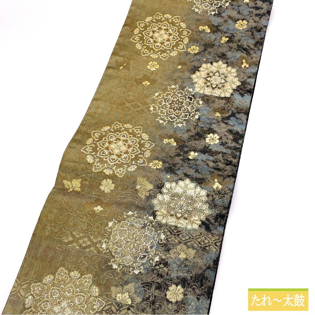 袋帯 正絹 華文 留袖用 唐花 帯丈444cm Sランク 六通 フォーマル グラデーション系 1123014442399