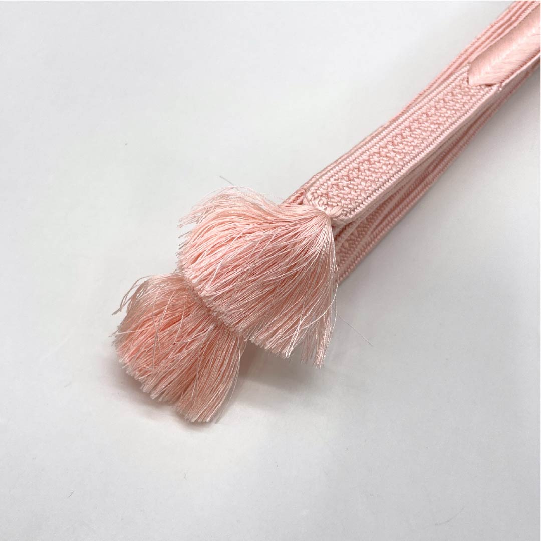 Obijime Silk S-Rank Akebono-iro (Dawn Color) Arrow Feather Flat Braid Length approx. 151cm Width approx. 1.5cm Formal Pink 1135006162313