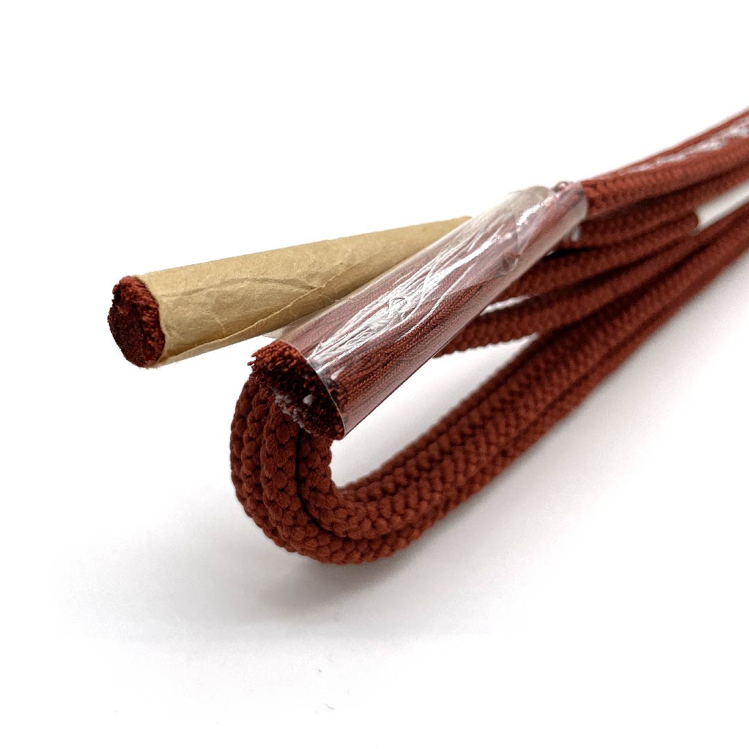 (New old stock) Obi-jime (belt fastener) made of pure silk, quarter-length cord, scarlet brown, vegetable-dyed hand-woven cord, new old stock, length approx. 168cm, width approx. 1.2cm, casual, S rank, orange, 1135002212326