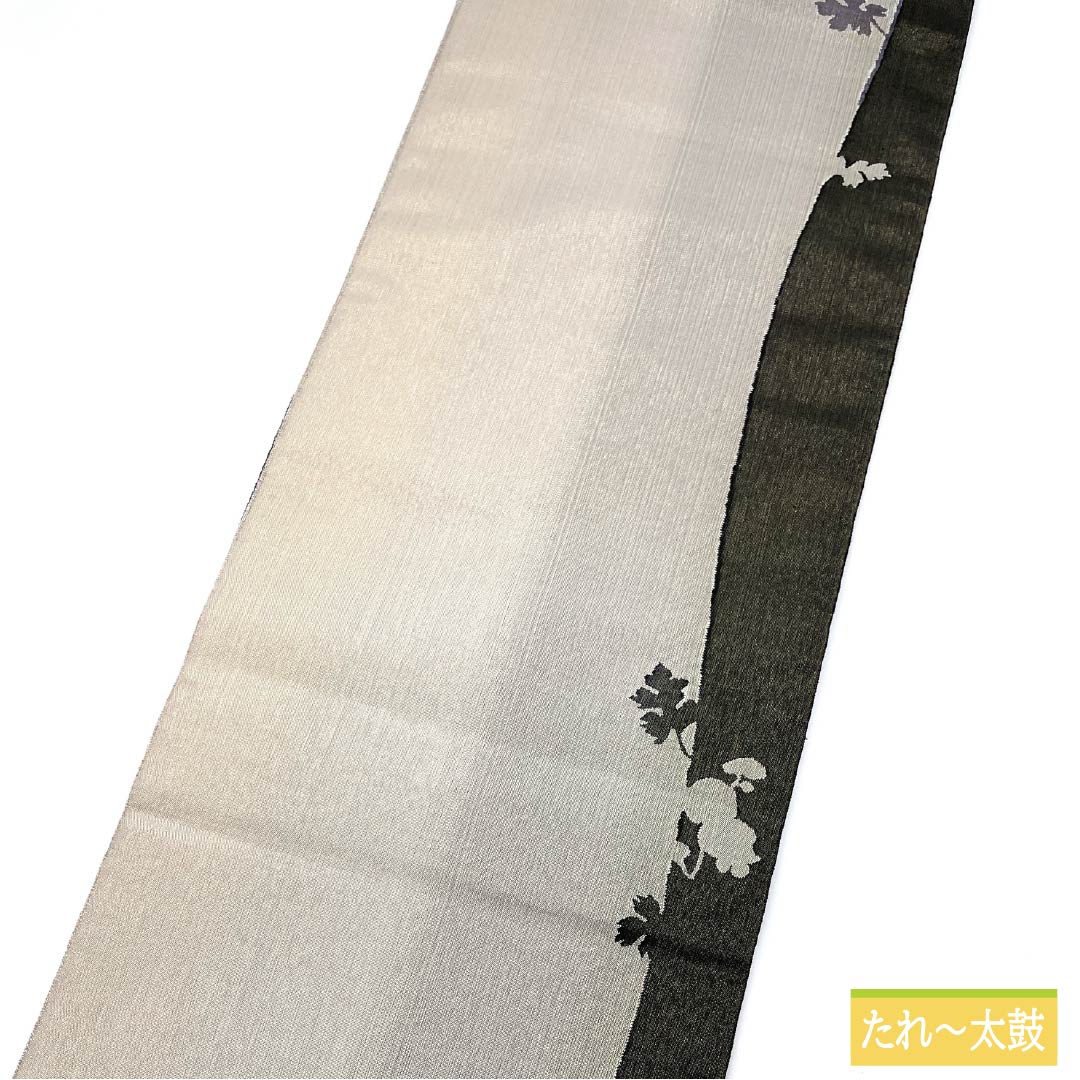 Authentic silk obi with marigold motifs, artist-made, length 456cm, S rank, accent pattern, formal, gradient finish, 1123014082499