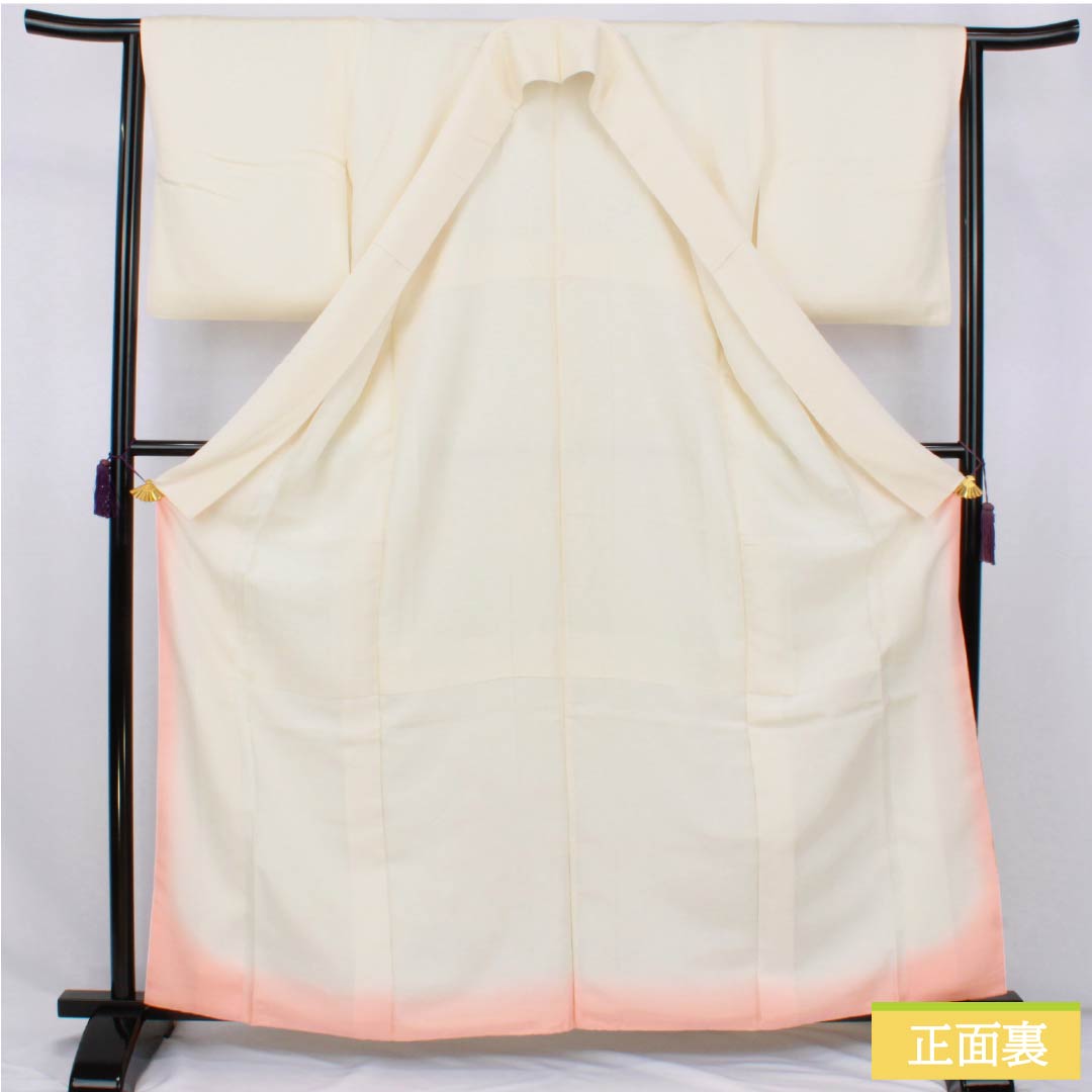 色留袖 正絹 Sランク 身丈160cm 裄丈60.5cm 袷 乳白色(にゅうはくしょく) 一つ紋 丸に木瓜 和田光正 金彩加工 時代風景模様 御所車 一つ紋 白系 1111002012411