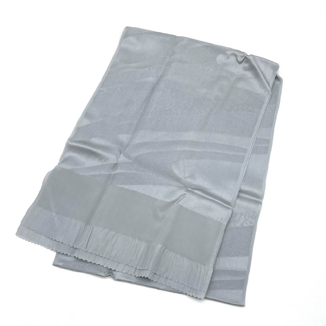 (新古品) 帯締め・帯揚げセット 正絹 NEWランク 鉛色(なまりいろ) 水銀色(すいぎんいろ) 喪服用 長さ約169cm 幅約1.4cm フォーマル グレー系 1141000211322