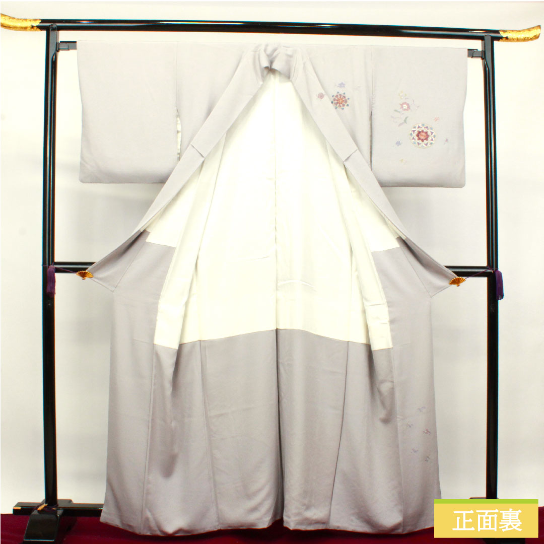 Homongi Pure silk Sleeve length 161.5cm Sleeve length 65cm Silver gray Suzhou embroidery Shantou embroidery Artist's work S rank Gray 1112003342422