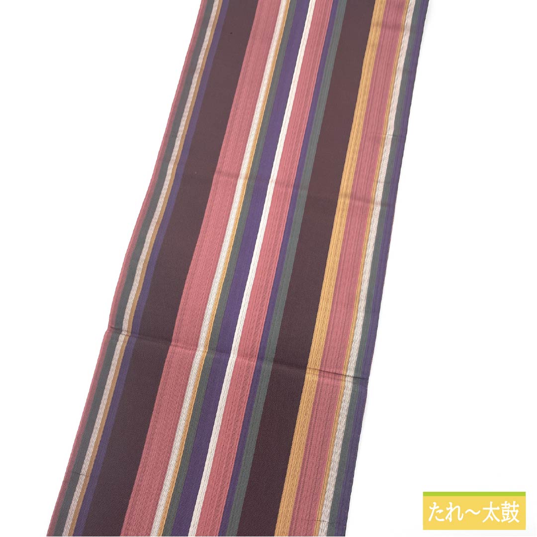 Fukuro Obi (Sash), Pure Silk, Grade A, Striped, 440cm Long, Full Length, Casual, Gradient Pattern, 1123015403399