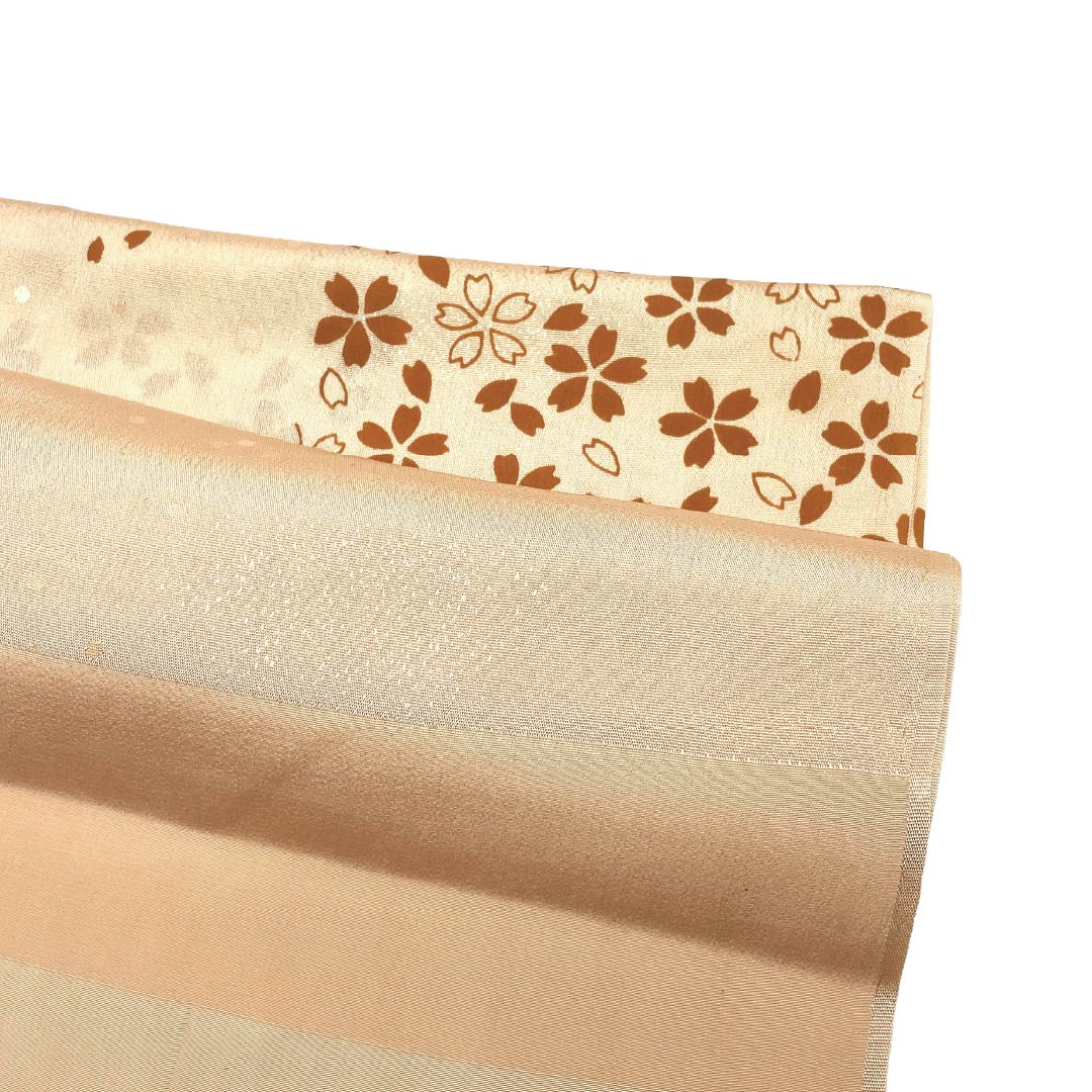 帯揚げ 正絹 Sランク カジュアル 薄肉色(うすにくいろ) 桜 市松 古典柄 長さ約172cm 幅約30cm ベージュ系 1136003922925