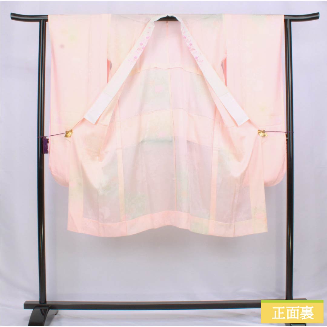 Pure silk Nagajuban (long undergarment), Grade A, length 119cm, sleeve length 61cm, single layer, floral embroidered collar, with raised collar, pink, product number 1129000833113