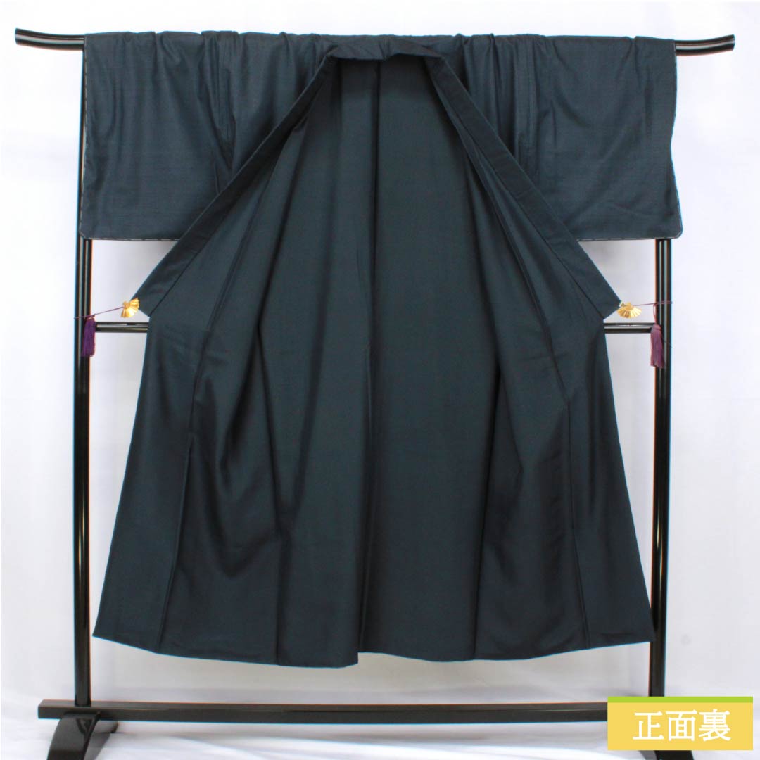 Men's silk S-rank kimono, length 145cm, sleeve length 72.5cm, Iced brown (ice-colored) Oshima Tsumugi 100 tortoiseshell pattern, lined, navy blue, with basting threads, product number 1119001442418