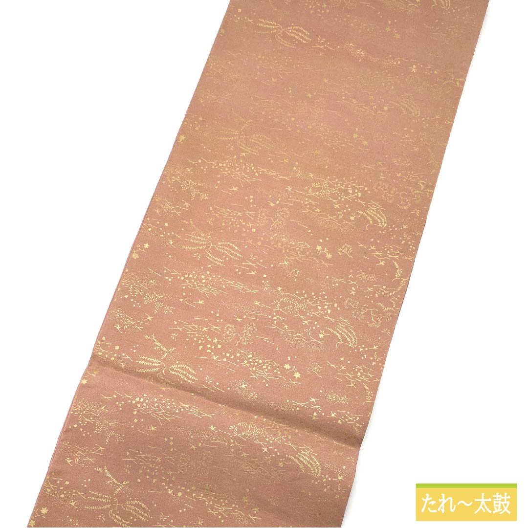 Fukuro Obi, pure silk, Tokiasagi color, for Tomesode, Suwato embroidery, flower cart, obi length 468cm, S rank, point pattern, formal, pink, 1123013952413