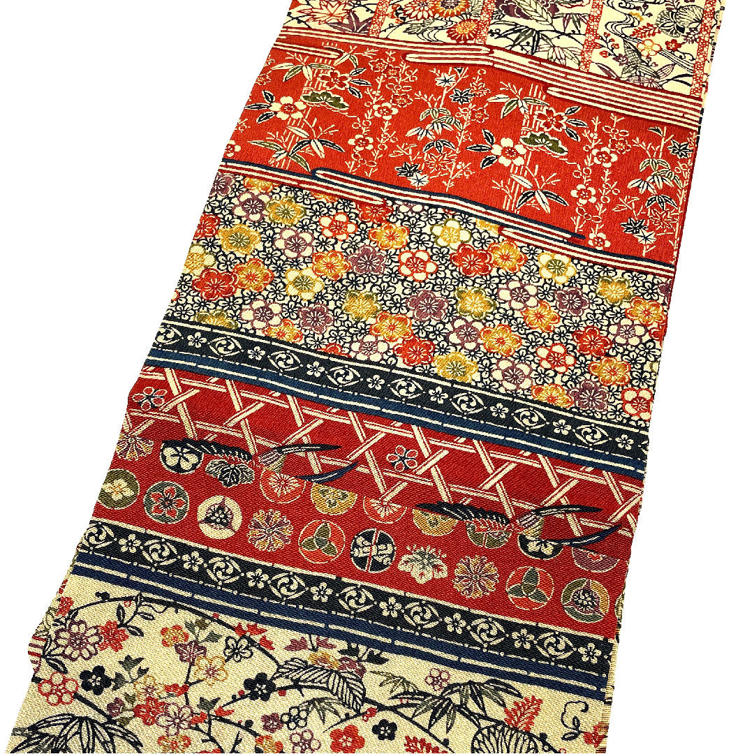 Nagoya obi, stencil-dyed obi, auspicious pattern, obi length 361cm, pure silk, B rank, full length, casual, gradation, 1124002594399, Nagoya style