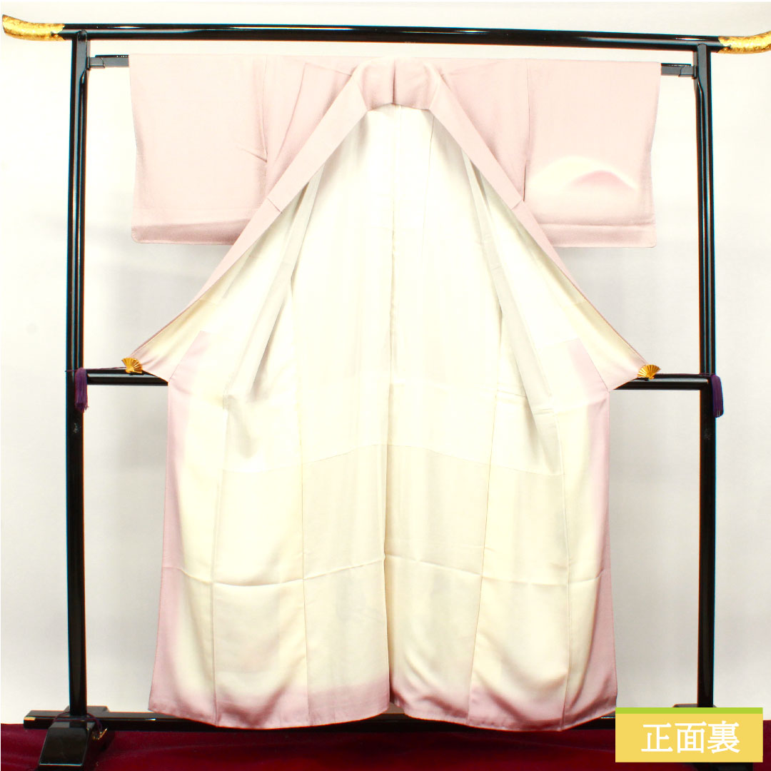 Homongi, pure silk, lined, length 155.5cm, sleeve length 62.5cm, grape color, artist's work, Kyo-Yuzen, Goshoguruma, Toyama shading, S rank, purple, 1112003402320