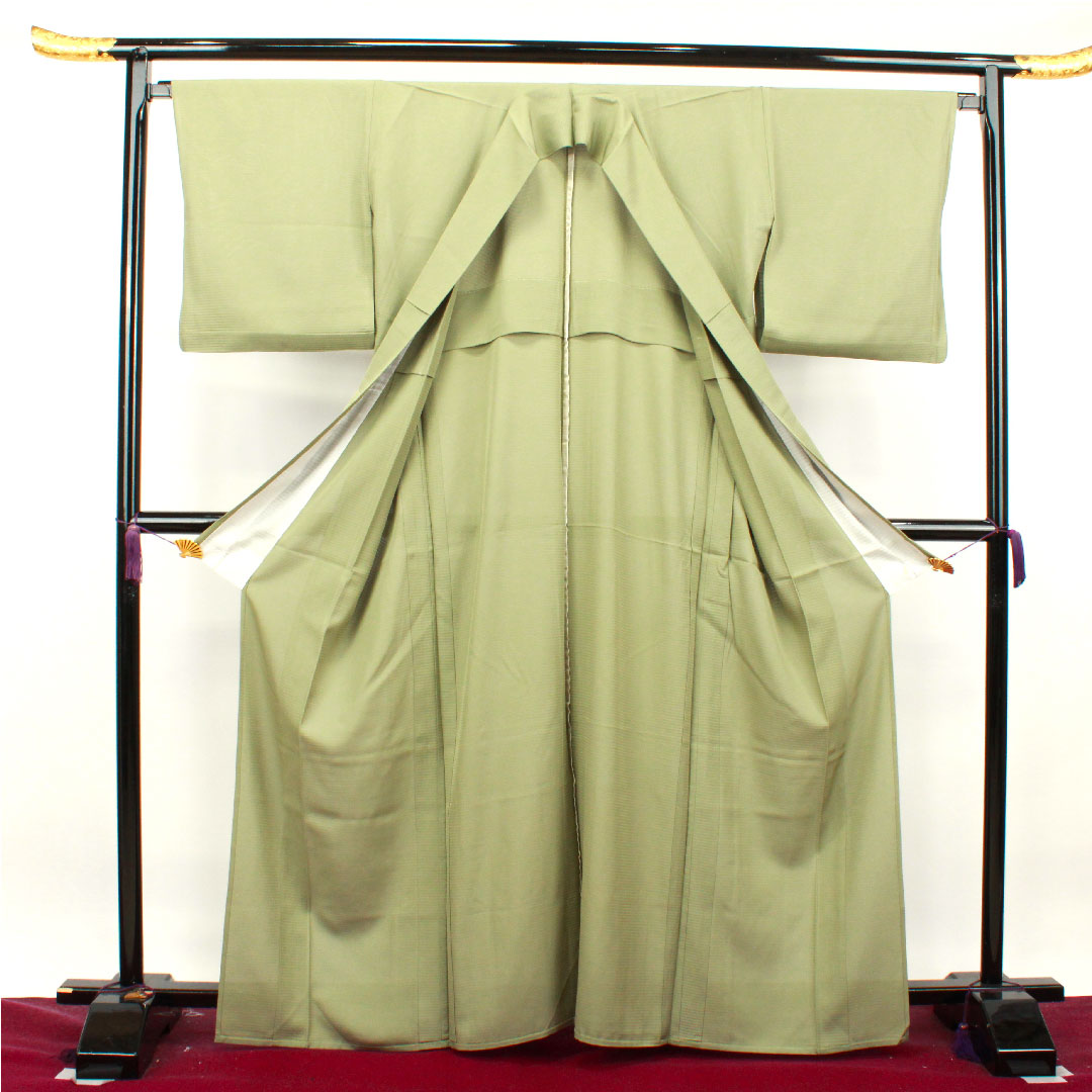 Summer pure silk plain color Length 165cm Sleeve length 65.5cm Koji dust color Plain color Silk A rank Green 1132001503519