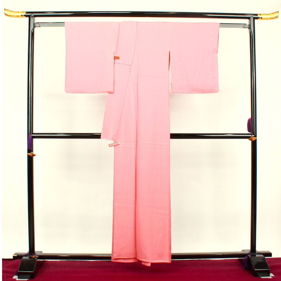 Solid color, Choshun color, Chrysanthemum, Double-layered Katabami, Length 153.5cm, Sleeve length 61cm, Lined, Pure silk, A rank, Pink, 1114000593213