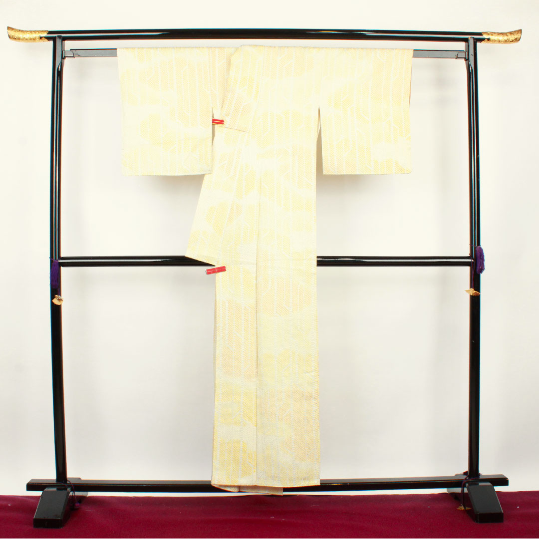 小紋 身丈153.5cm 裄丈60cm 袷 総絞り 幾何学模様 正絹 Sランク グラデ 1115002522299