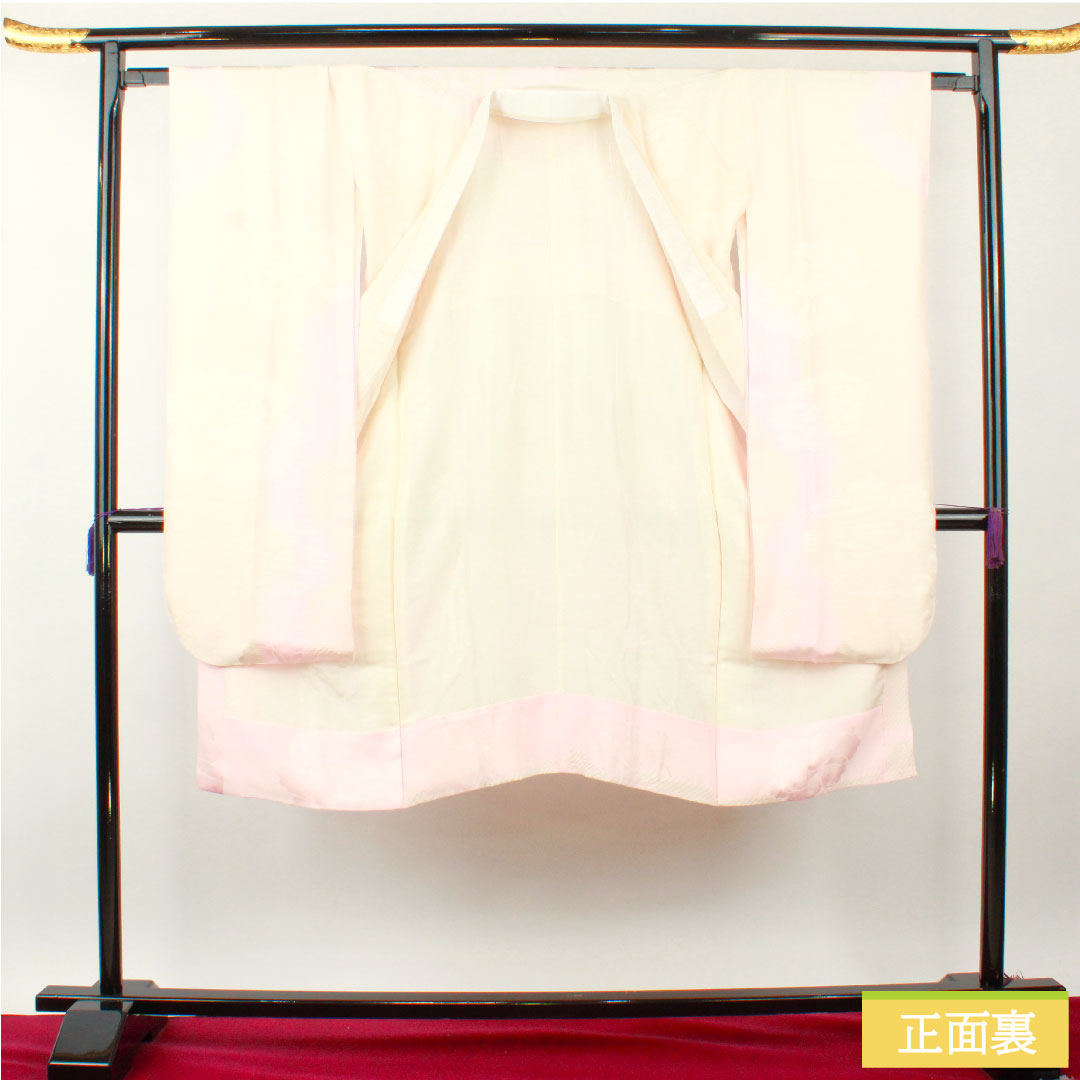 Nagajuban Silk Length 125cm (49.2 inches) Sleeve to Sleeve 65cm (25.6 inches) Lined Pale Reddish Pink Gradation Dye For Furisode Partial Shibori B Rank Pink Tones 1129000714313
