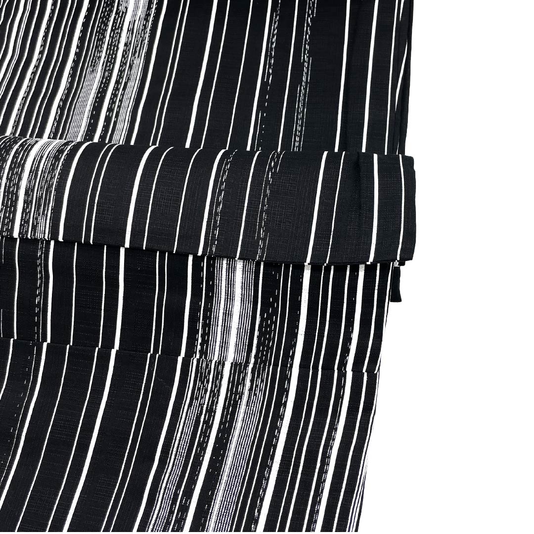 Men's Cotton Yukata NEW Rank, Length 149cm, Sleeve-to-Sleeve 71cm, Black, XYLICOOL Cool-Touch Processed, Striped, Unlined, Black Tones, 1138000191410