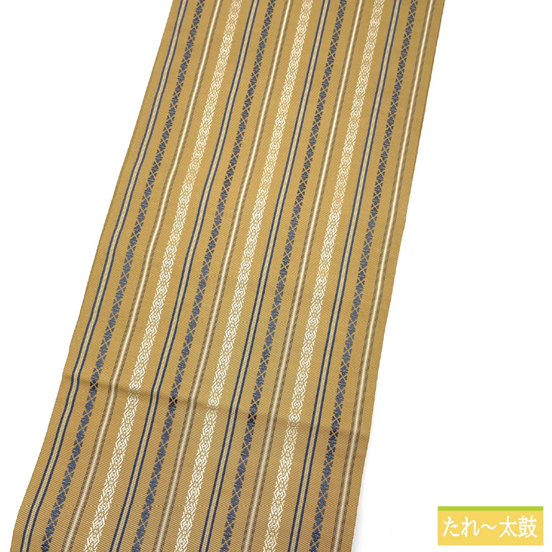 Nagoya Obi, Pure Silk, S-Rank, Straw-Colored, Hakata-Weave, Kenjo Pattern, 365cm Long, Full Length, Casual, Beige, Item Number: 1124009432325, Nagoya Style