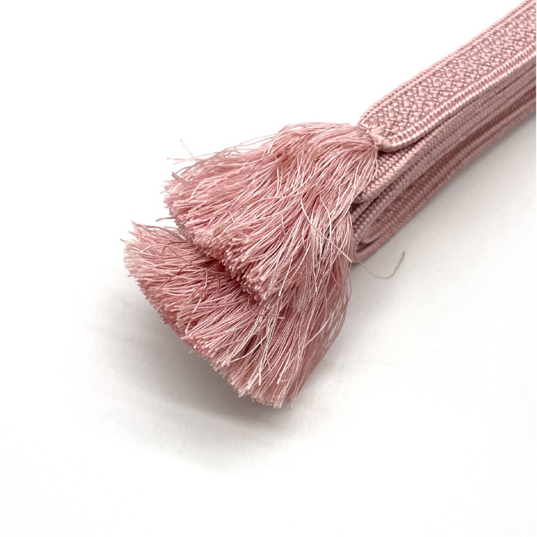 S-Rank Silk Obijime (Sash Band) in Light Crimson (Asabeniiro) - Approximately 159cm Long, 1.5cm Wide, Semi-Formal, Pink, Product Number: 1135003812313