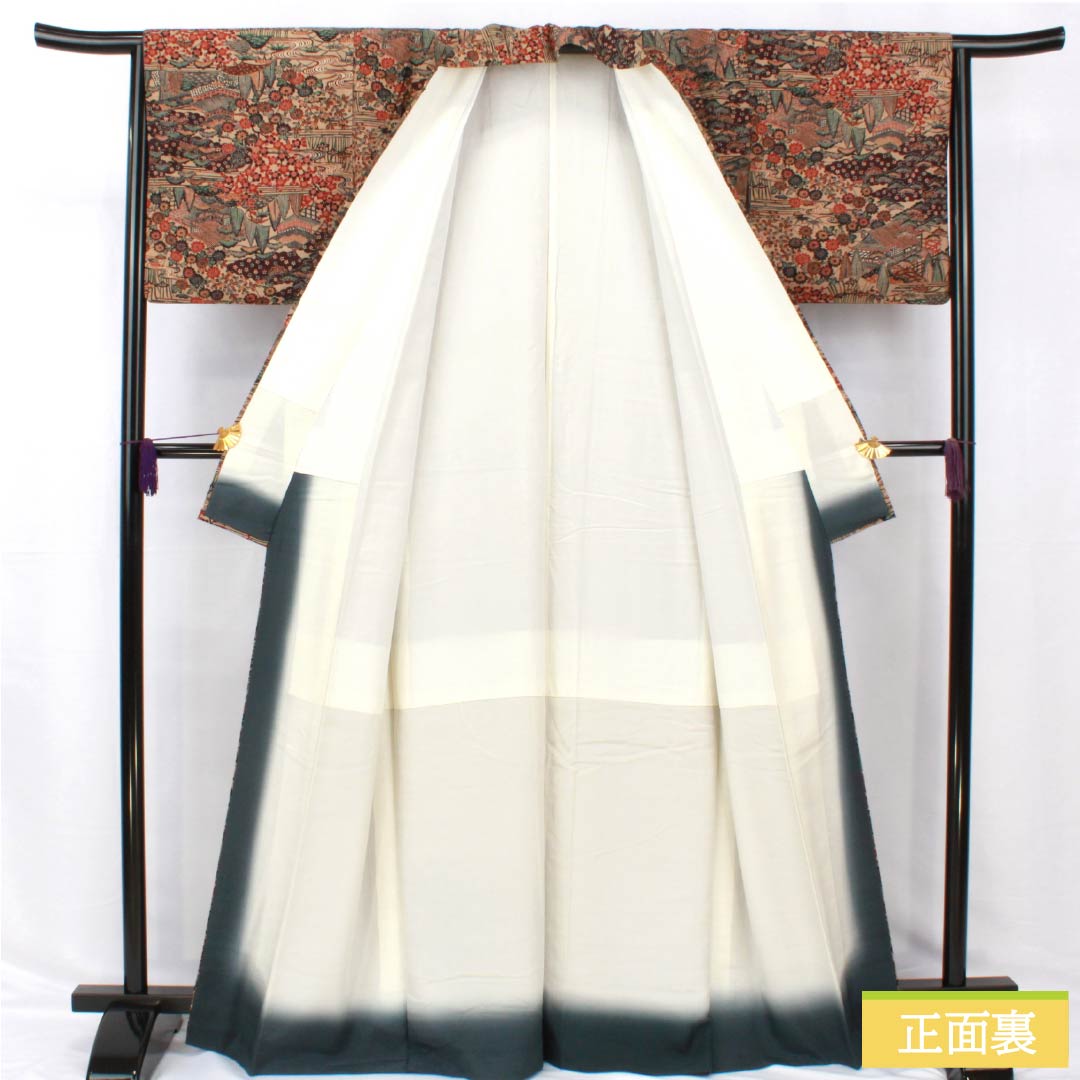 小紋 正絹 身丈165cm 裄丈64.5cm 袷 内記煤竹色(ないきすすたけいろ) 茶屋辻 Aランク 茶系 1115005273514