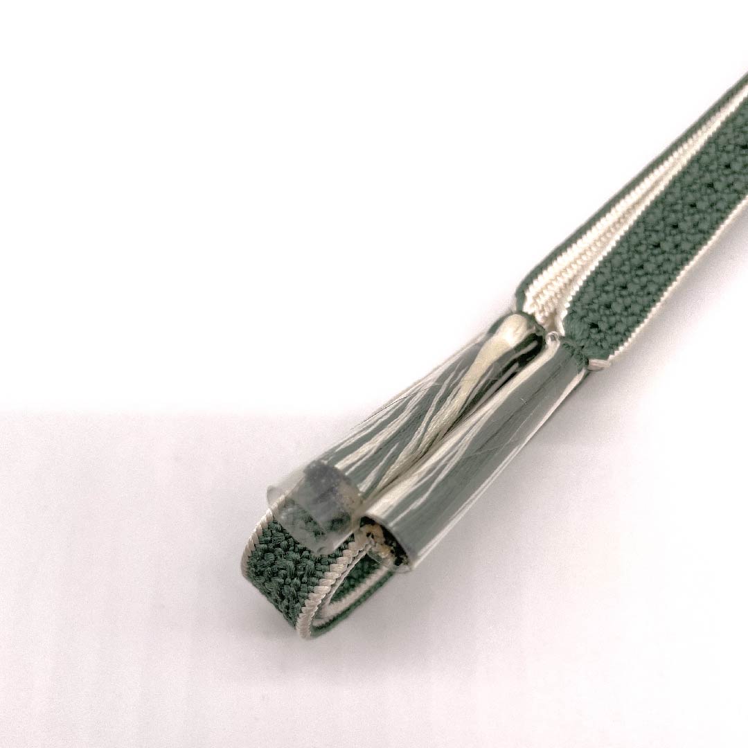 (新古品) 帯締め 正絹 三分紐 岩井茶色(いわいちゃいろ) 五嶋紐 新古品 長さ約135cm 幅約0.9cm カジュアル Sランク 緑系 1135000652319