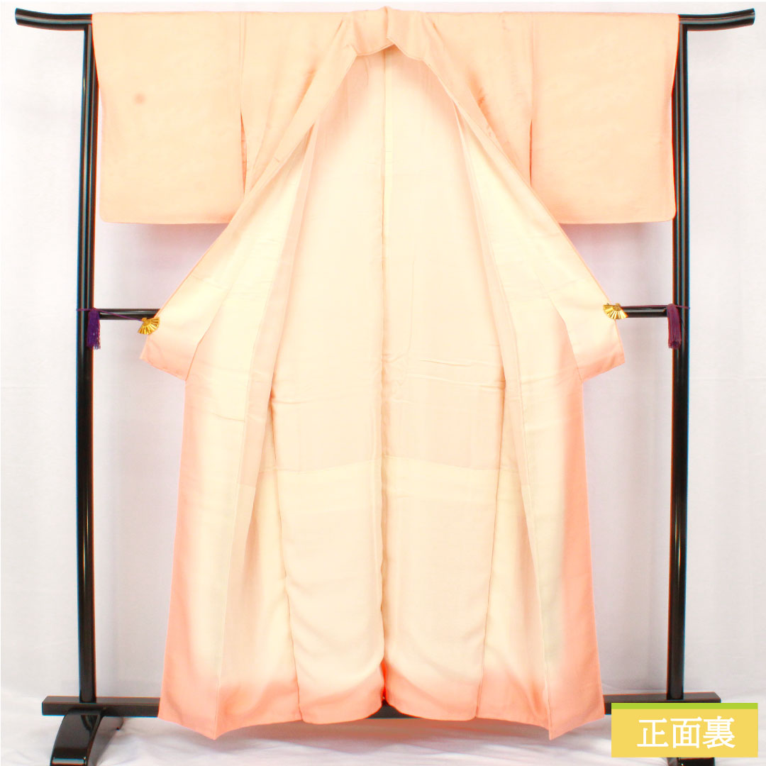 Plain color, pure silk, length 157cm, sleeve length 65cm, twill, one crest, downward wisteria, lined, S rank, pink, 1114001862313