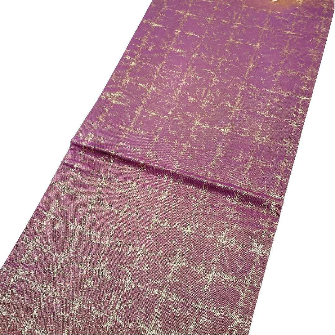 Fukuro Obi Tsujigahana Artist's work Fukure weave Obi length 424cm Pure silk S rank Point pattern Formal Purple 1123004602320