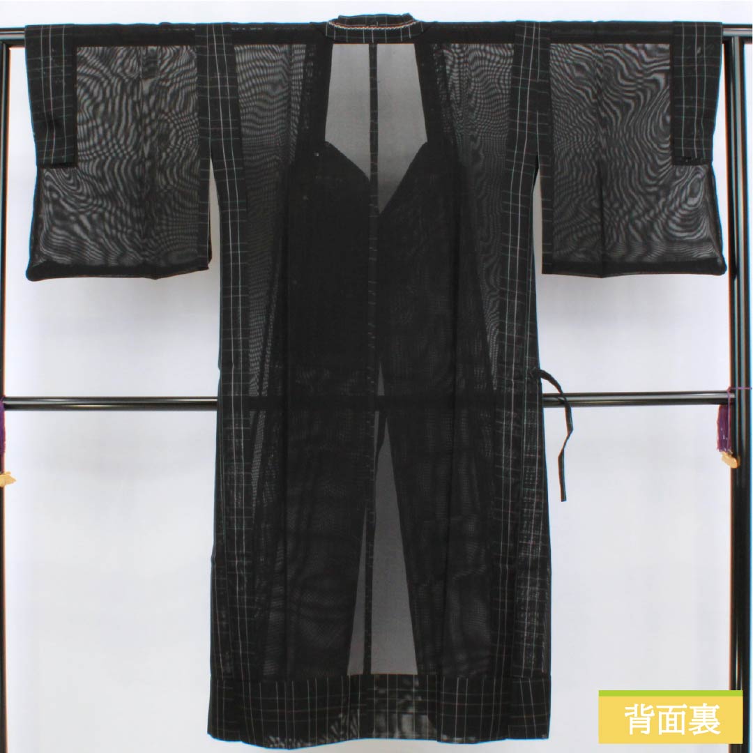 Raincoat, Polyester, S-Rank, Length 126cm, Sleeve Length 63cm, Plaid Pattern, Storage Case Included, Gauze, Black, 1117001242910