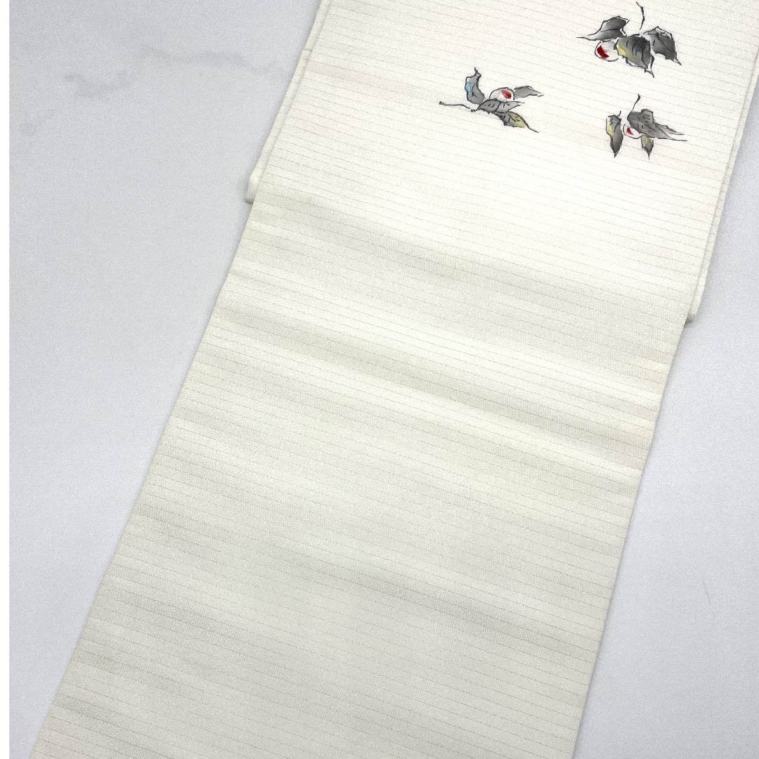 Nagoya obi, white, summer obi, silk, abstract pattern, dyed obi, obi length 356.5cm, pure silk, A rank, point pattern, casual, white, 1124004303311, Nagoya style