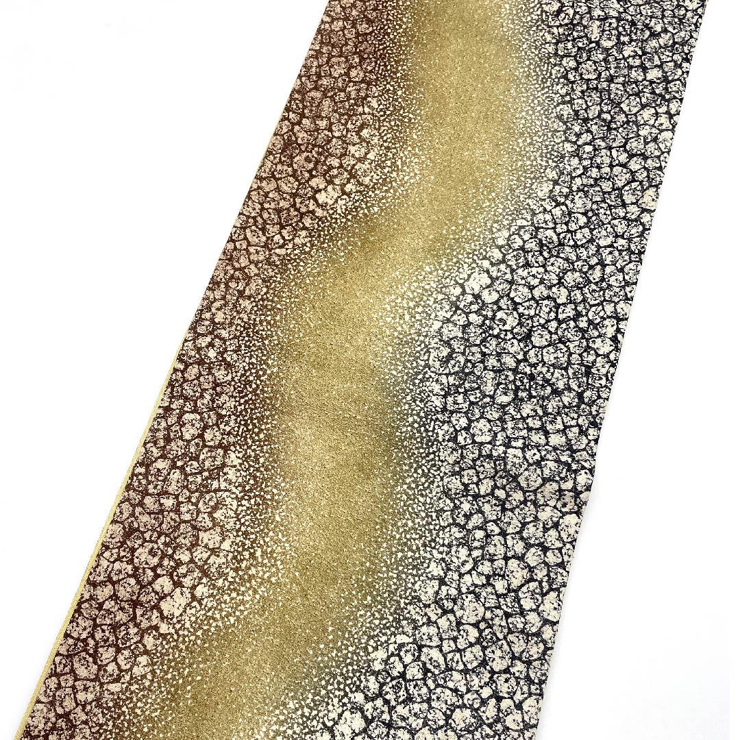 Fukuro Obi Gradient Stone Pavement Pattern Dyed Obi Length 486cm Pure Silk S Rank Full Length Semi-Formal Gradient Style 1123008122499