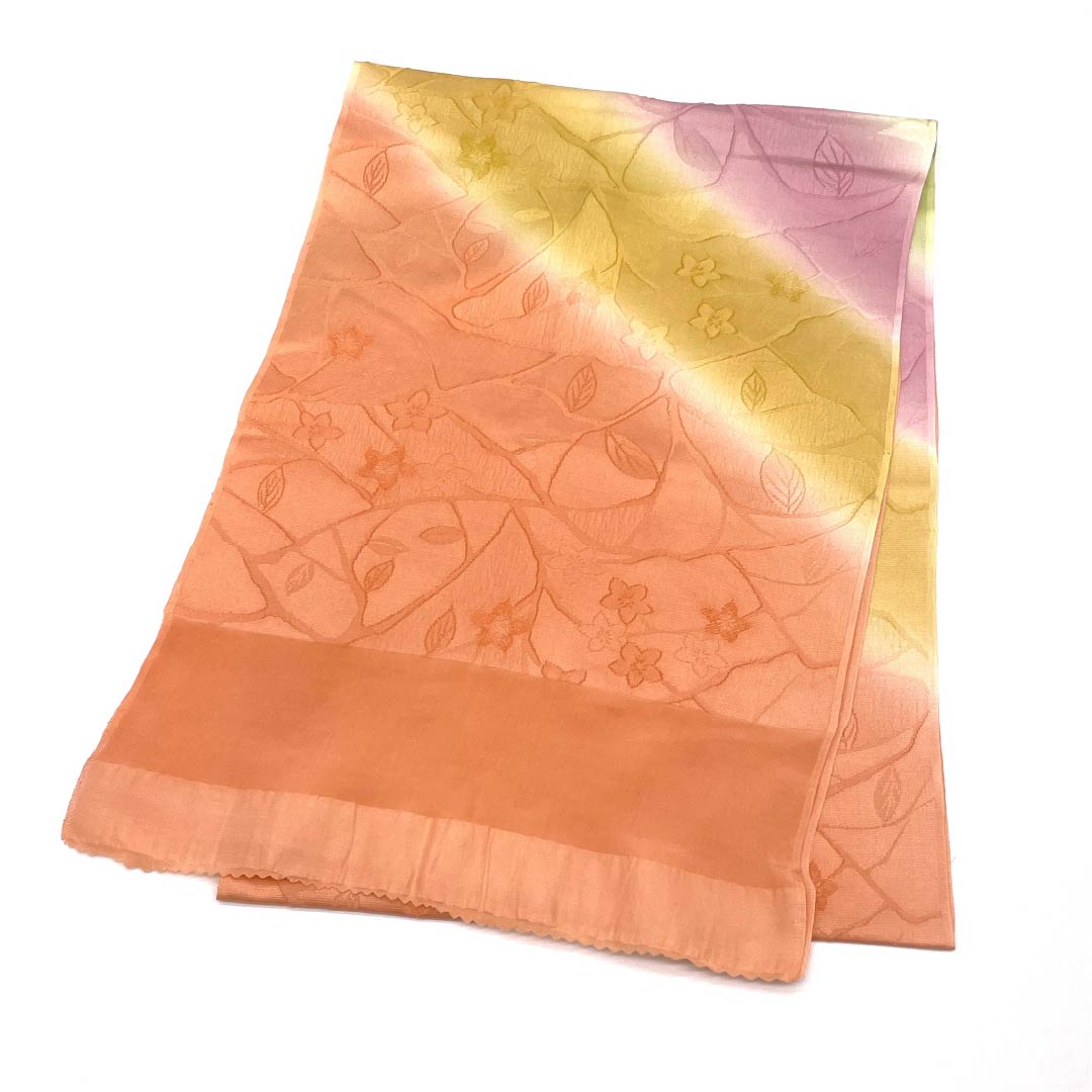 Obiage Silk A Rank Semi-formal Vermillion (Araishu-iro) Gradation Bellflower Length approx. 179cm Width approx. 30cm Pinkish 1136003053913