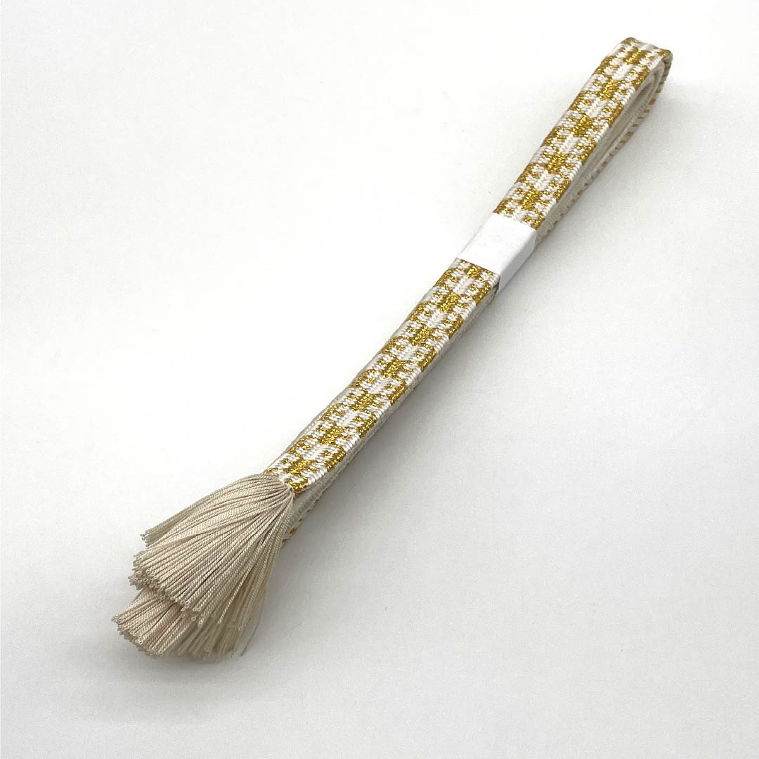 (新品)帯締め 正絹 NEWランク 生成り色(きなりいろ) 平田組紐 留袖用 古典柄 長さ約159cm 幅約1.6cm フォーマル 白系 1135004971311