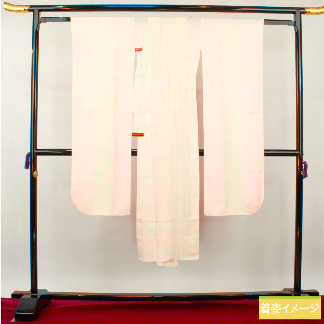 長襦袢 正絹 身丈134cm 裄丈68.5cm 単衣 振袖用 ぼかし染 Sランク ピンク系 1129000632413