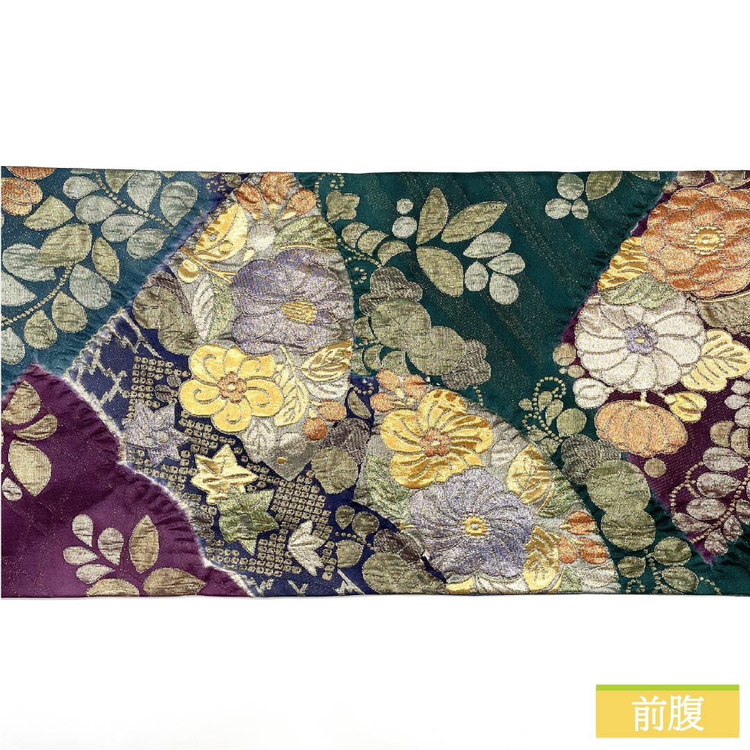 Fukuro Obi, pure silk, gradation, floral pattern, obi length 420cm, S rank, six-pass, formal, gradation style, 1123012082399