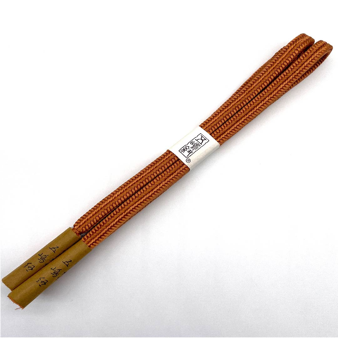 (New old stock) Obi-jime (belt fastener) made of pure silk, quarter-length cord, carrot color, Goshima cord, crown (yurugi), Edo braid, length approx. 162cm, width approx. 1cm, casual, S rank, orange, 1135000302926