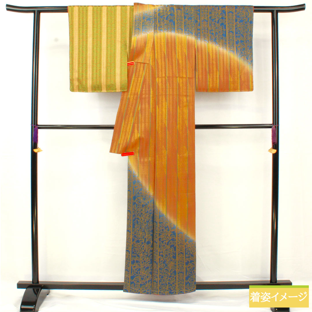 Homongi, pure silk, lined, length 157.5cm, sleeve length 63.5cm, abstract pattern, Tokyo Masuiwaya, basting thread included, unused, S rank, gradient, 1112005072399