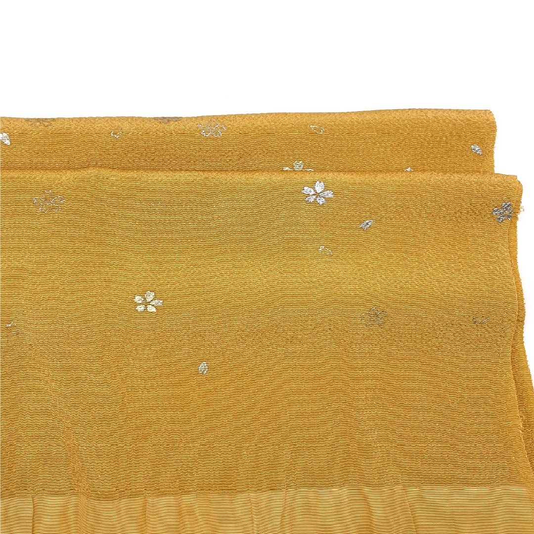 (Like new) S-Rank Silk Obijime and Obiage Set, Carrot and Forget-Me-Not Green, Approx. 160cm Long, Approx. 1cm Wide, Casual, Yellowish, Product Code: 1141000072323
