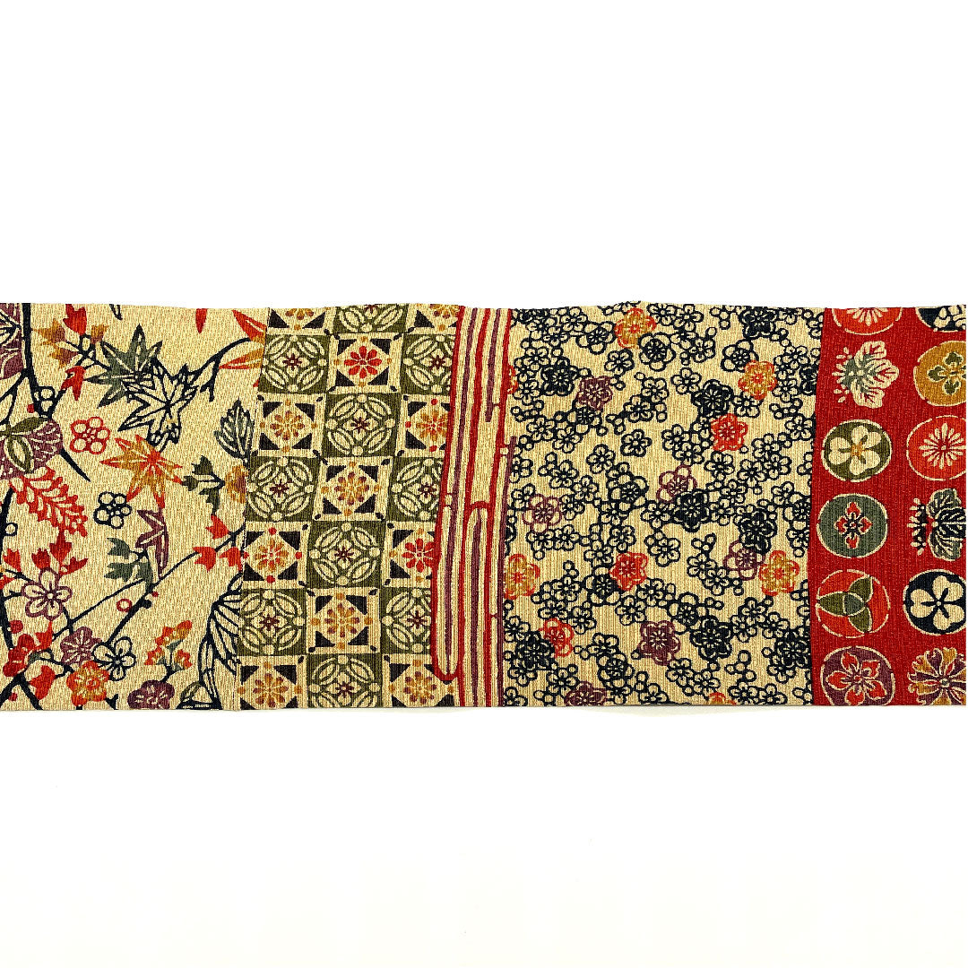Nagoya obi, stencil-dyed obi, auspicious pattern, obi length 361cm, pure silk, B rank, full length, casual, gradation, 1124002594399, Nagoya style