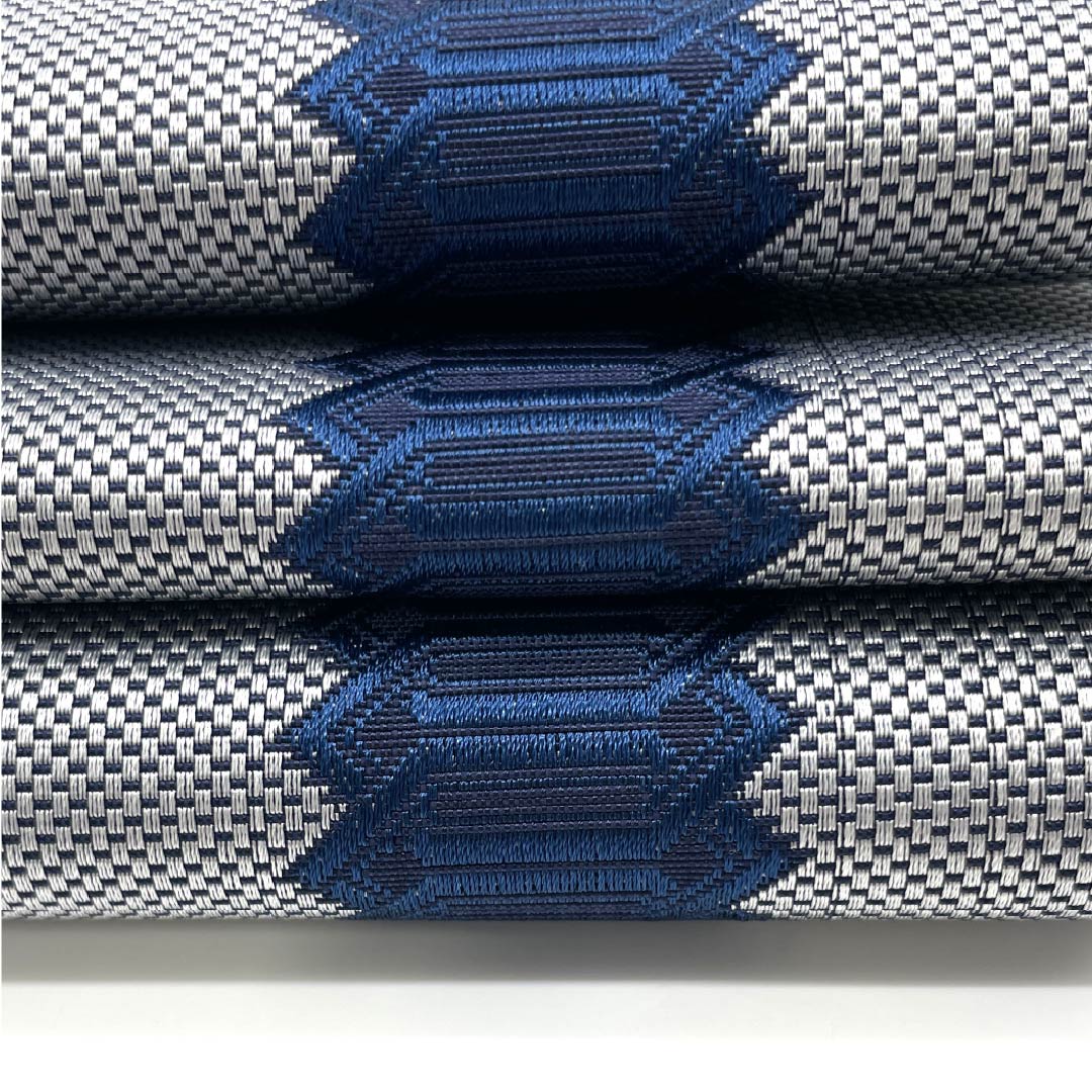 (Unmade) Kaku-obi (sash) Polyester, mercury color, Ippon-dokko, reversible, obi length 400cm, width 9cm, S rank, gray 1134000422922