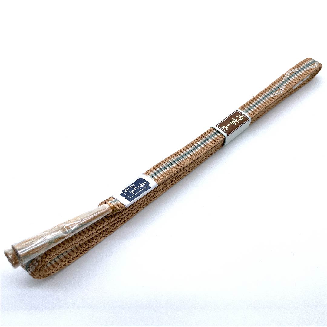 (新古品) 帯締め 正絹 四分紐 薄赤色(うすあかいろ) 手組紐 新古品 長さ約162cm 幅約1.2cm カジュアル Sランク ベージュ系 1135001862925