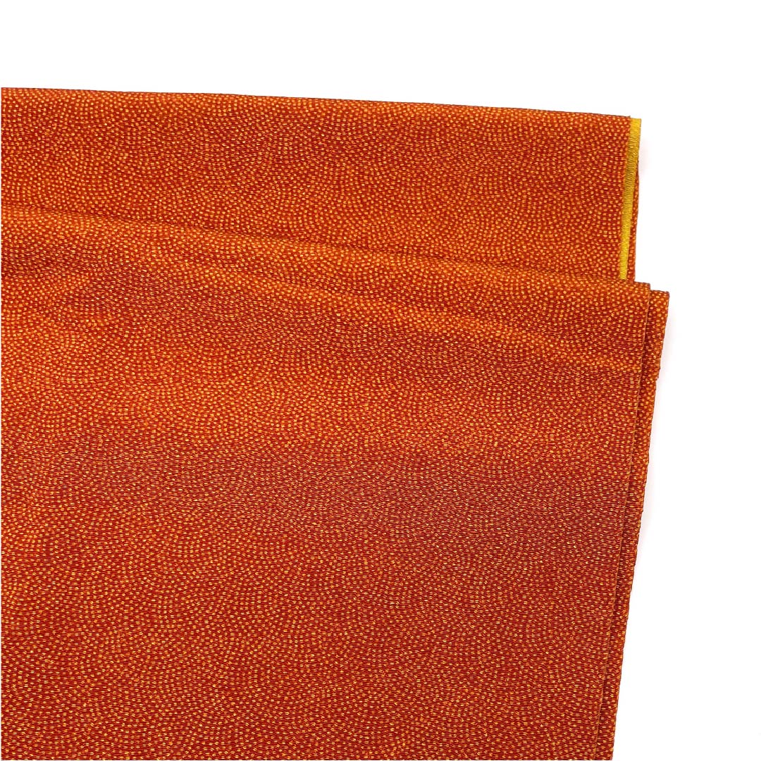 Obiage, pure silk, semi-formal, orange, shark, ochre, classic pattern, length 186cm, width 30cm, S rank, brown, 1136000482914