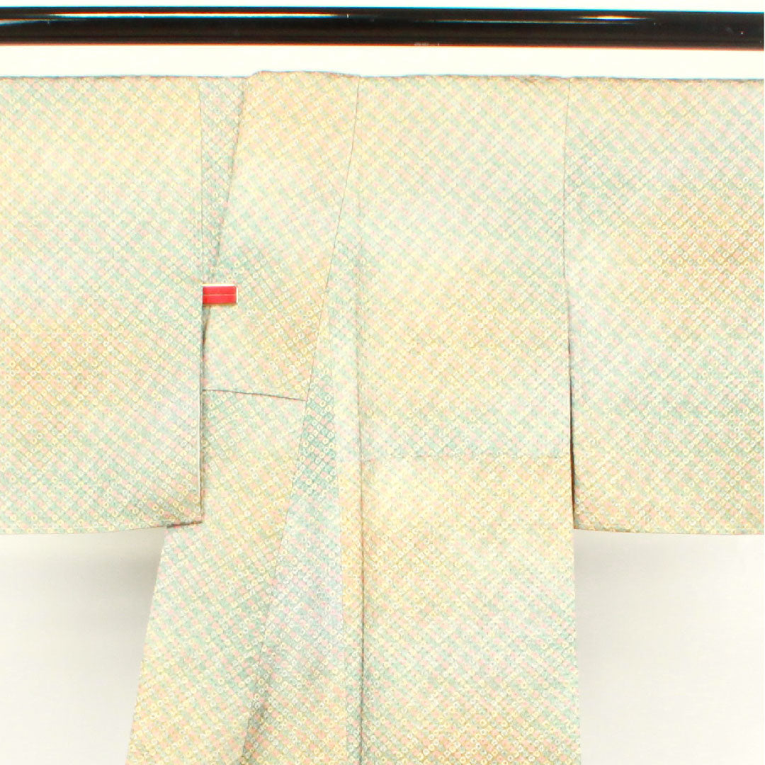 Komon Length 156cm Sleeve length 62.5cm Awase Shibori Kanoko Shibori Pure silk A rank Gradation 1115003103399