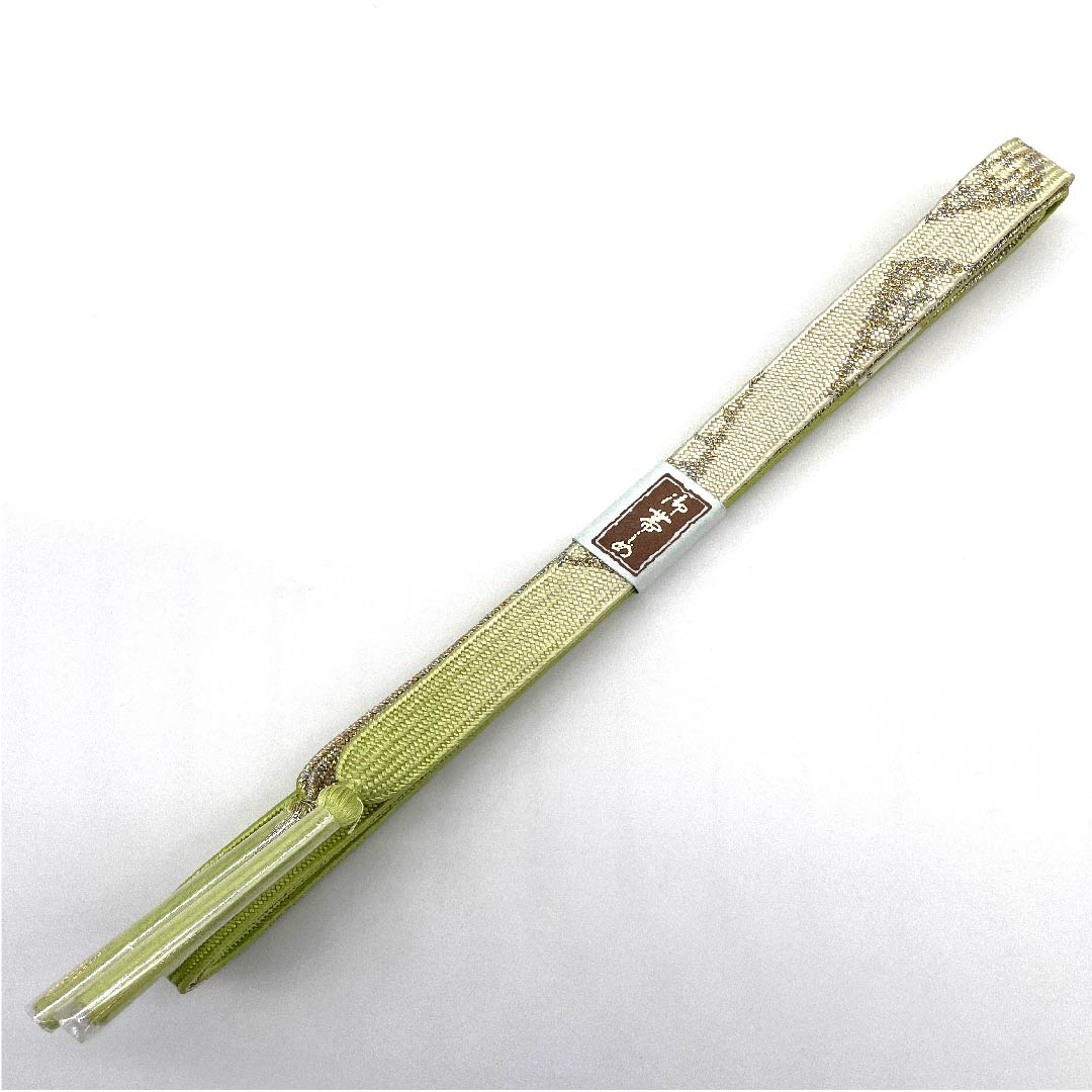 (新古品) 帯締め 正絹 四分紐 若菜色(わかないろ) 金属糸使用 新古品 長さ約156cm 幅約1.5cm フォーマル Sランク 緑系 1135000442319