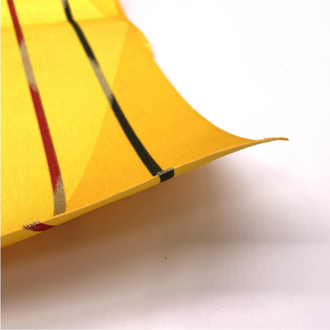 Half-width obi, polyester, sunflower-colored, striped, yellow, S rank, 356cm long, for yukata (summer kimono), product number 1125002002323