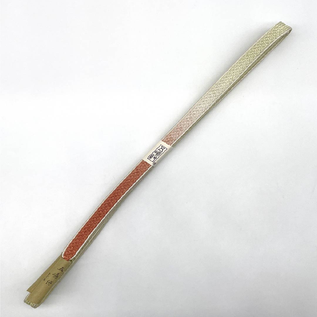 (新古品) 帯締め 正絹 NEWランク 五嶋紐 薄柳色(うすやなぎいろ) 手ぐみ 古典柄 長さ約165cm 幅約1.4cm セミフォーマル 緑系 1135004901319