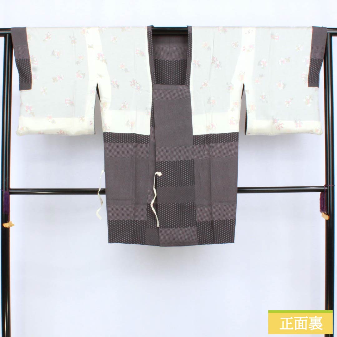 道行コート 正絹 Aランク 身丈89cm 裄丈65cm 鳩羽色(はとばいろ) 江戸小紋 袷 紫系 1117001433920