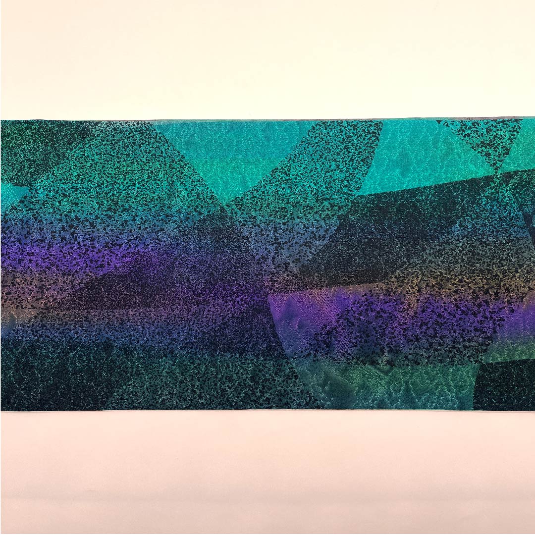 Fukuro obi (duck-colored obi) in classic geometric pattern, obi length 454cm, pure silk, S rank, full-length, casual, gradation style, 1123008702499