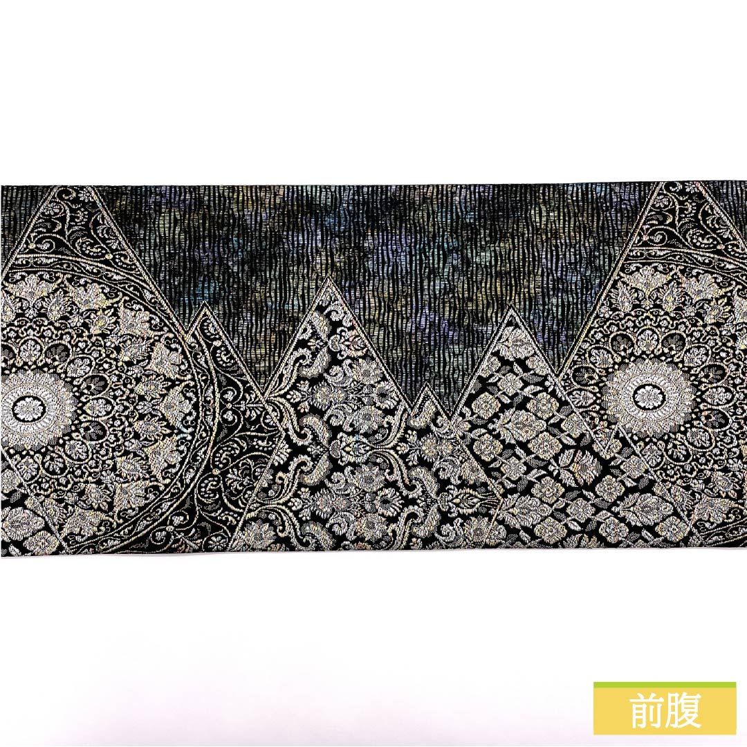 Formal, gradation-patterned, pure silk obi for formal kimono (tomesode) with an ancient seashell purple pattern and thick foil from the Shosoin treasure. Length: 448cm. S-rank. Six-fold obi. Product number: 1123014112399.