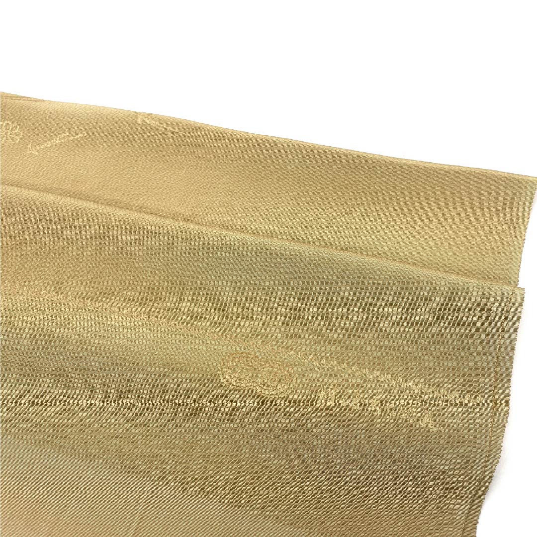 Obiage Silk S-rank Semi-formal Kareno-iro (russet brown) Tango Chirimen Fukiyose Hana Length approx. 174cm Width approx. 29.5cm Beige 1136002552925
