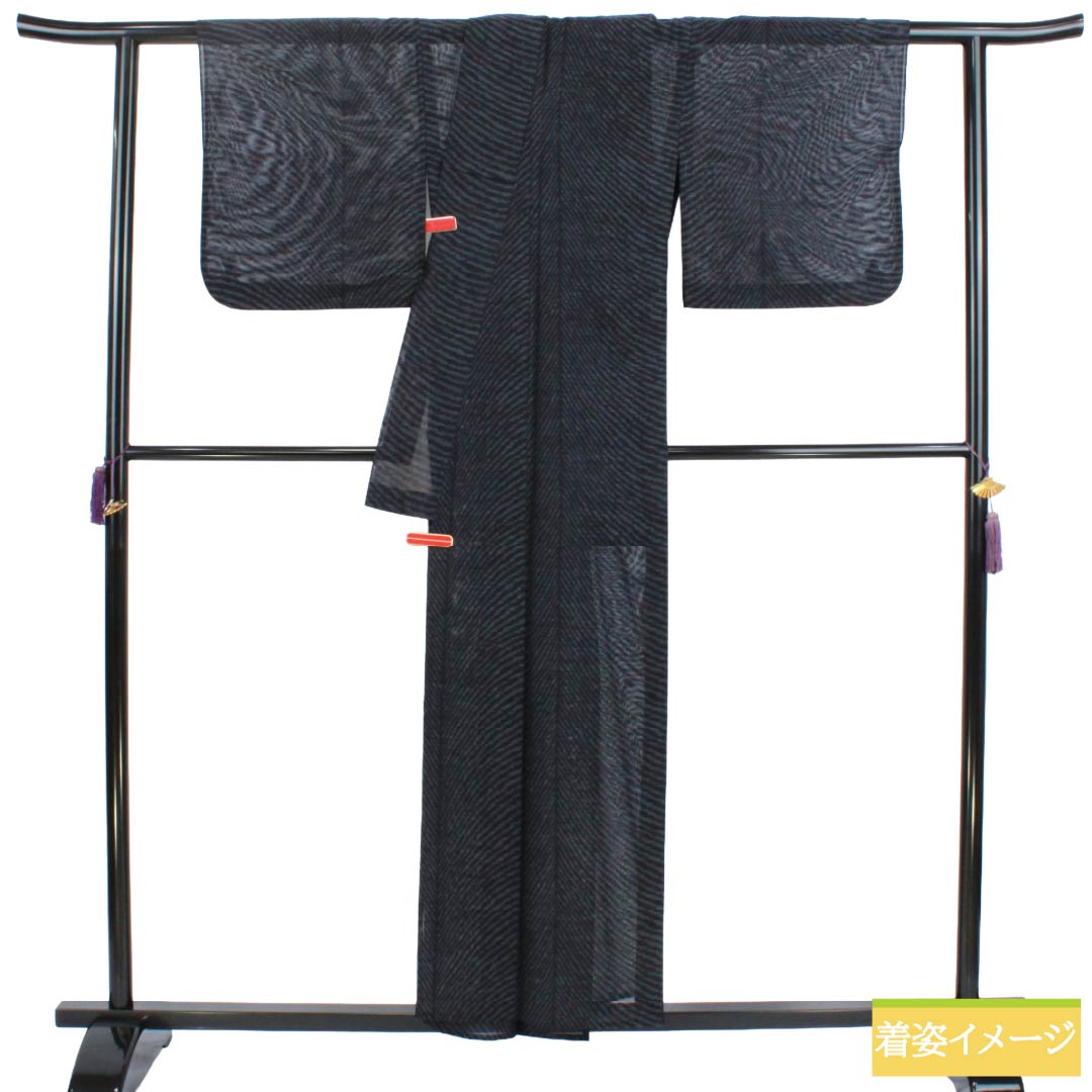 夏物 正絹 紬 Aランク 身丈156cm 裄丈67cm 抽象模様 紗 マルチカラー 1132004323328