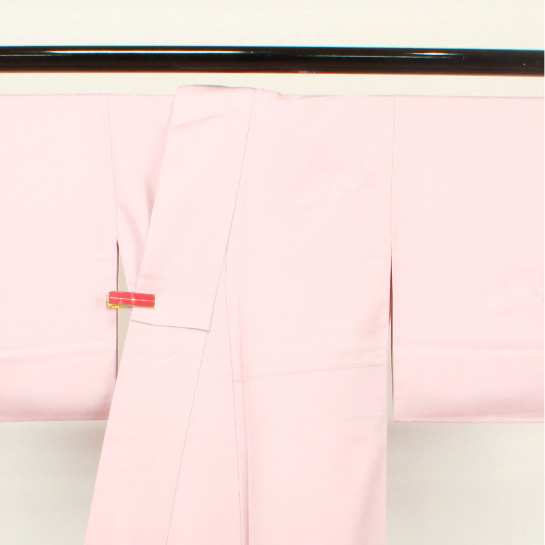 Homongi Awase, Length 153.5cm, Sleeve-to-shoulder 61.5cm, Obi-beni color, Landscape pattern, Gradation dyeing, Pure silk, S Rank, Pink系, 1112002202213
